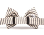 Load image into Gallery viewer, Charcoal Stripe Dog Bow Tie

