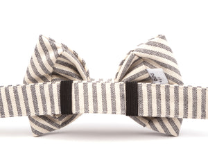Charcoal Stripe Dog Bow Tie