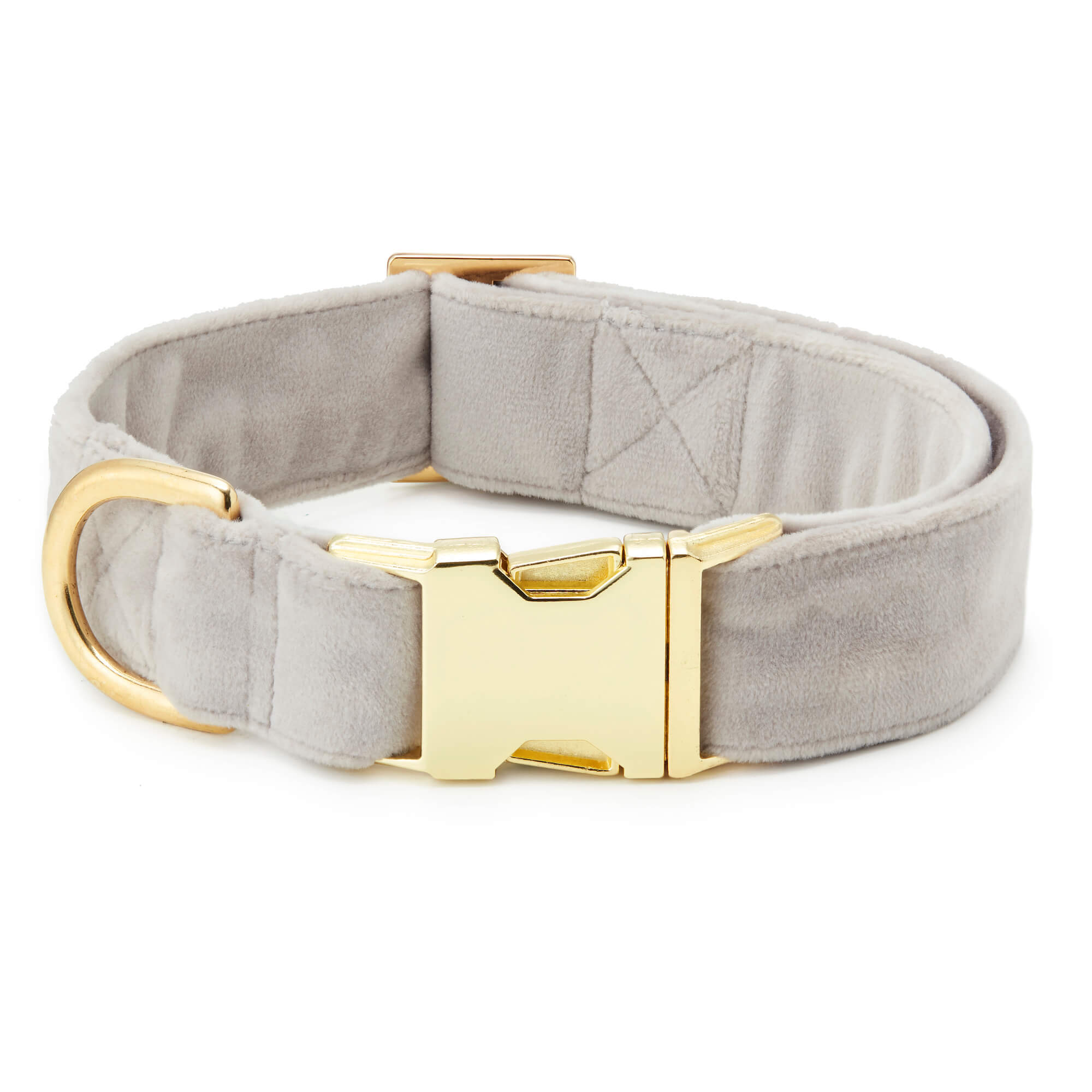 Fog Grey Velvet Dog Collar