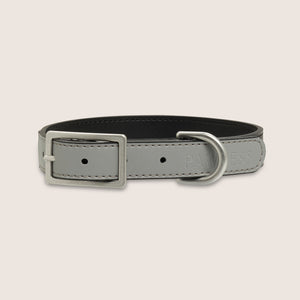 Grey Vegan Leather Collar