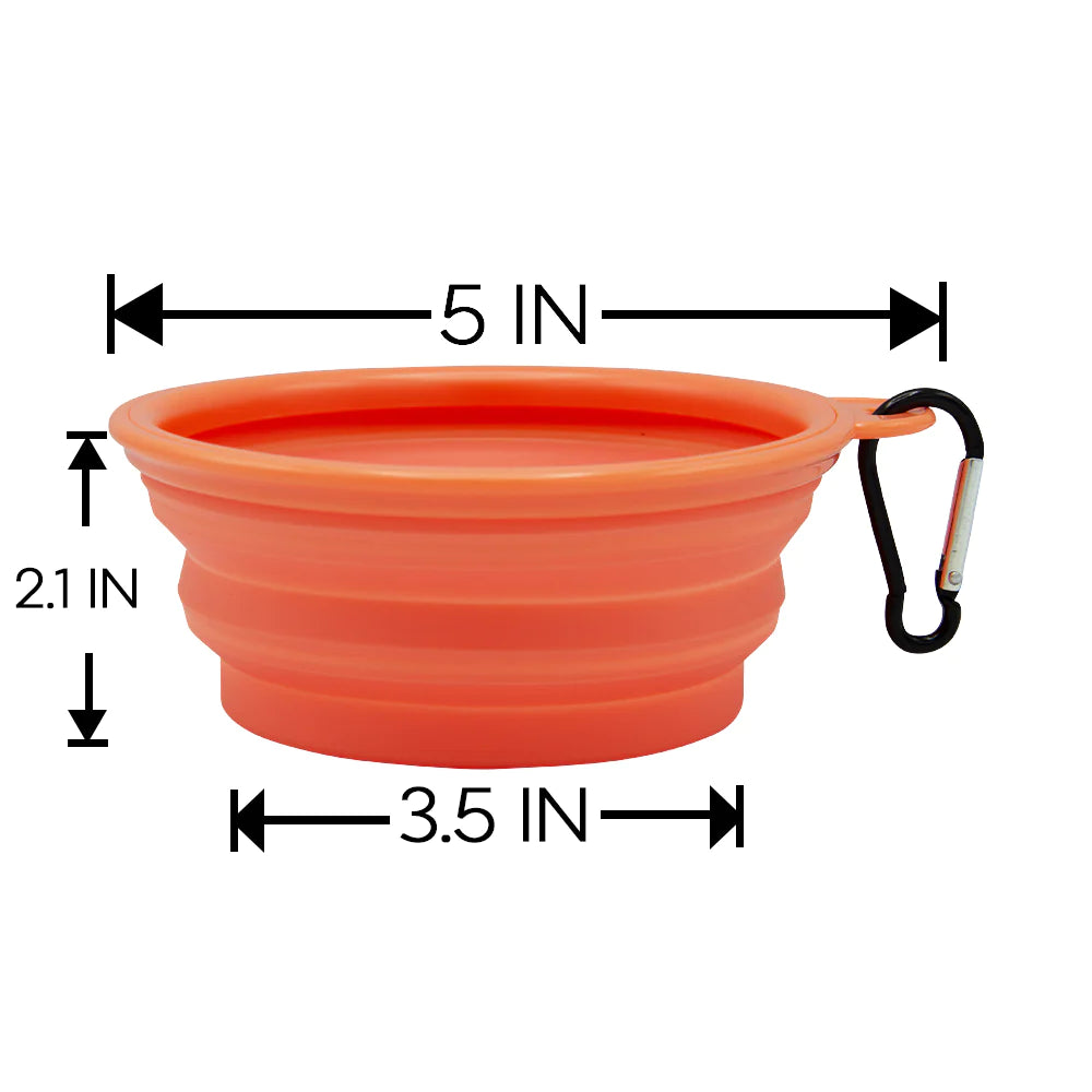 Orange 'Sweet, but Always Hangry' Collapsible Dog Bowl