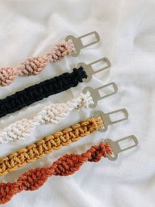 Black Square Knot Macrame Dog Seat Belt