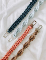 Load image into Gallery viewer, Mint Square Knot Macrame Dog Seat Belt
